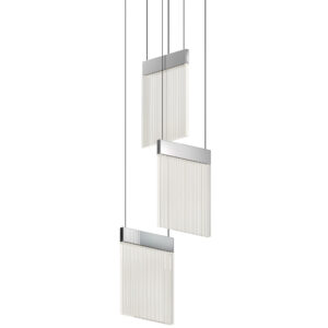V Panels Wide Panel Multi-Light Chandelier