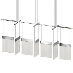 V Panels Linear Chandelier