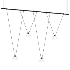Suspenders 1-Tier Linear Pendant with Glass Cones