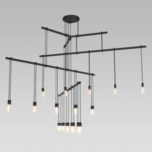 Suspenders Tri-Bar 4-Tier Pendant with Etched Chiclets