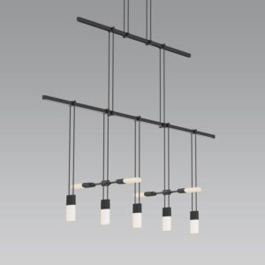 Suspenders Linear Two Tier Pendant with Etched Chiclets