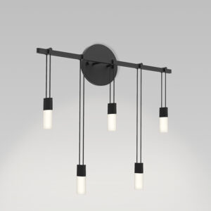 Suspenders Bar Wall Light with Staggered Etched Chiclets