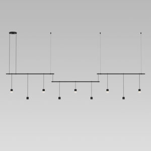 Suspenders Linear Offset Pendant with Mixed Cylinders