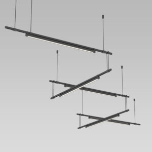 Suspenders Zig Zag Rod Suspended Pendant with Light Bars