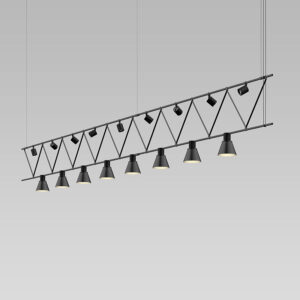 Suspenders Truss Pendant w/ Direct and Decorative Cylinders