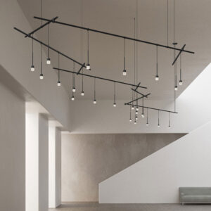 Suspenders Zig Zag Chandelier w/ Crystal Cylinder Luminaires