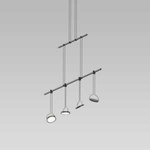Suspenders Linear Pendant with Light Guide Disk Luminaires