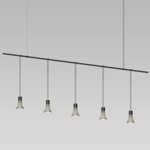 Suspenders Linear Pendant with Parasol Shade Cylinders