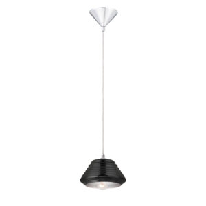 Vaso, 1Lt Pendant, Large, Chrome/Black