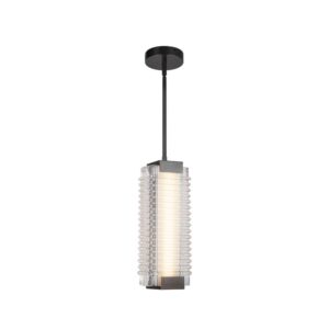 Alai 16-in Urban Bronze/Ribbed Glass LED Pendant