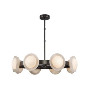 Alonso 37-in Urban Bronze/Alabaster LED Chandeliers