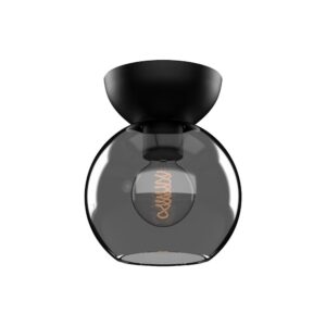 Arcadia 6-in Black/Smoked 1 Light Semi Flush Mount