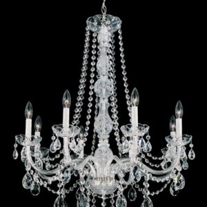 Arlington 8 Light 120V Chandelier in Polished Silver with Heritage Handcut Crystal