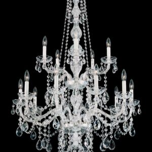 Arlington 15 Light 120V Chandelier in Polished Silver with Heritage Handcut Crystal