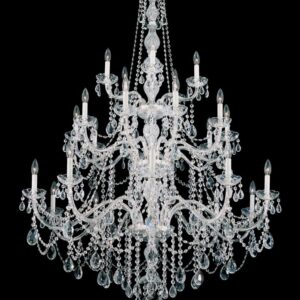 Arlington 25 Light 120V Chandelier in Polished Silver with Heritage Handcut Crystal