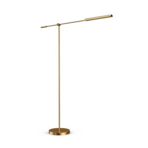 Astrid 55-in Metal Shade/Vintage Brass LED Floor Lamp