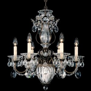 Bagatelle 7 Light 120V Chandelier in Antique Silver with Heritage Handcut Crystal