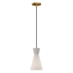 Betty 6-in Aged Gold/Opal Glass 1 Light Pendant