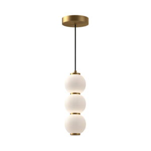 Bijou 7-in Aged Gold/Opal Matte Glass LED Pendant