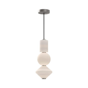 Bijou 8-in Brushed Nickel/Opal Matte Glass LED Pendant