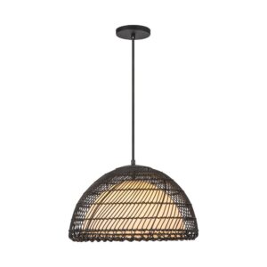 Bondi 16-in Matte Black/Opal 1 Light Pendant