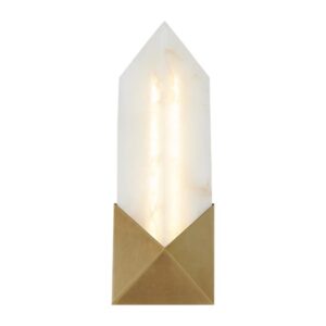 Caesar 12-in Vintage Brass/Alabaster LED Wall/Vanity