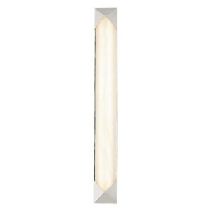 Caesar 25-in Polished Nickel/Alabaster LED Wall/Vanity