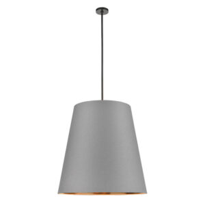 Calor 30-in Gray Linen Withgold Parchmen/Urban Bronze 3 Lights Pendant