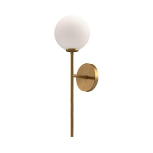 Cassia 6-in Aged Gold/Opal Matte Glass 1 Light Wall/Vanity