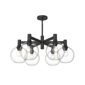 Castilla 29-in Clear Glass/Matte Black 6 Lights Chandeliers
