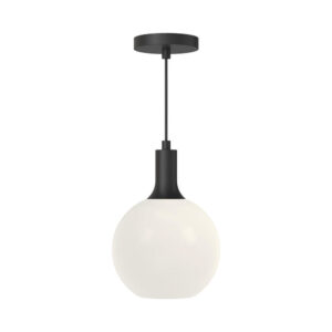 Castilla 8-in Matte Black/Opal Matte Glass 1 Light Pendant