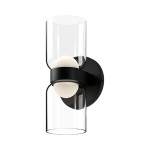 Cedar 11-in Black/Clear LED Wall Sconce