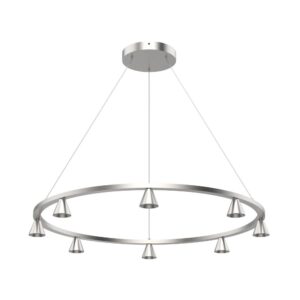 Dune 33-in Brushed Nickel LED Chandeliers