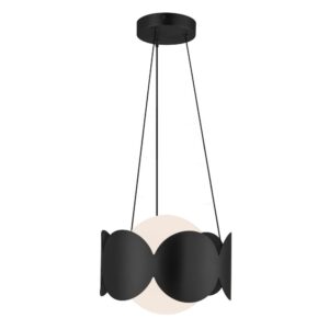 Ciel 10-in Black/Opal Glass Socket Chandelier