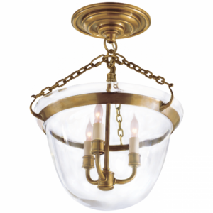 Country Semi-Flush Bell Jar Lantern