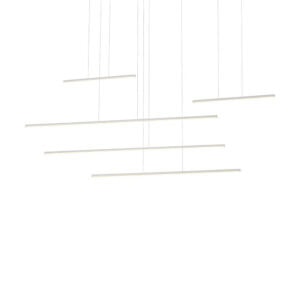 Chute Motion 60-in White LED Multi Pendant