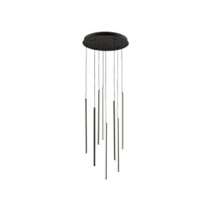 Chute 8 Head Black LED Multi Pendant