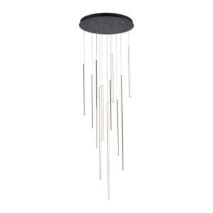 Chute 12 Head Black LED Multi Pendant