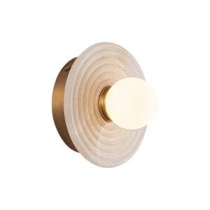 Dahlia 6-in Vintage Brass/Alabaster LED Wall/Vanity