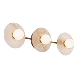 Dahlia 22-in Vintage Brass/Alabaster LED Wall/Vanity