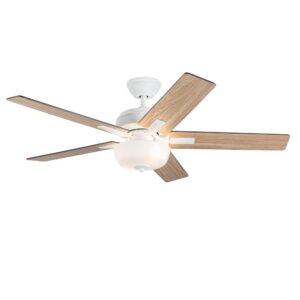 Erikson 52-in White FAN + LED KIT with Bulb Ceiling Fan