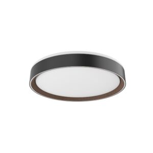 Essex 16-in Black/Walnut LED Flush Mount