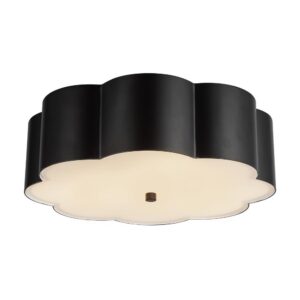 Blossom 14-in Matte Black Socket Flush Mount
