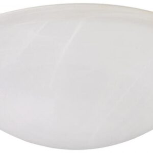 Fmount, Spec. IFM1612BK, MBK Color, 2 Light Flushmount, Alabaster Glass, 60W Type A, 12" x 4.5&#