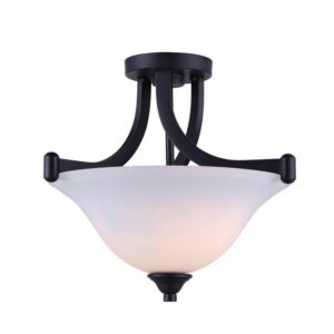 Rue 2 Light Semi Flush, Bronze Finish