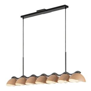 Atlas 42-in Black/Peach Socket Linear Pendant