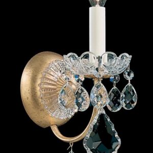 New Orleans 1 Light 120V Wall Sconce in Antique Silver with Clear Crystals from Swarovski