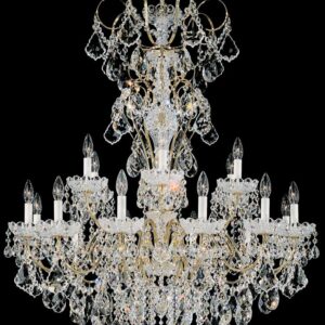 New Orleans 18 Light 120V Chandelier in Antique Silver with Clear Crystals from Swarovski
