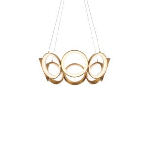 Oros 24-in Antique Brass LED Chandeliers