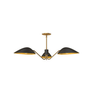Oscar 36-in Aged Gold/Matte Black 3 Lights Pendant